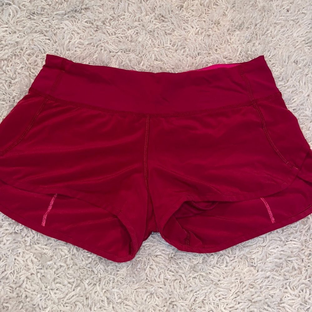 Lululemon Red-pink athletic shorts